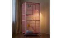 Cat Cage Pastel Metal Wire Cat Kennel with Hammock Pet Housing