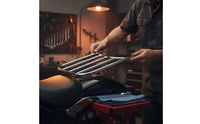 Backrest Luggage Rack Black Motorcycle Luggage Rack Powder-Coated Rear Cargo Shelf for Road Trips