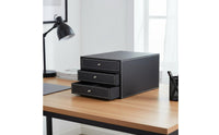 Leather Desk Organizer Box Desktop Document Drawer Unit Detail File Organizer for Office Workers