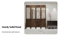 Chinese Design Wooden Screen Foldable Carved Wood Screen Movable Solid Wood Folding Partition for Homeowners, Restaurant Owners, Entrance Bedroom
