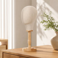 Mannequin Head Tabletop Hat Display Stand Stable Hairpiece Stand Wooden Base for Retailers, Salons
