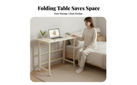 Foldable Rolling Desk Foldable Design Rolling Computer Rolling Table Space-Saving With Storage Shelf for Students