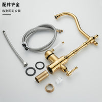 Retro European Ceramic Kitchen Faucet with Sprayer