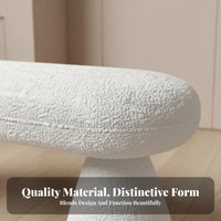 Boucle Textile Footrest Soft Texture Capsule-Shaped Bench Multi-Functional Versatile for Business Owners, Residents, Living Room