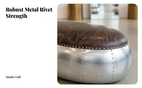 Riveted Vintage Aircraft Bench Mechanical Aesthetic Indoor Furniture Warehouse Artistic Retro Design for Residents, Adults