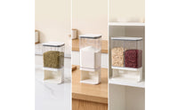 Space-Saving Dry Food Dispenser Clear Wall Mounted Dispenser Transparent Storage Container with Cup Airtight for Kitchen