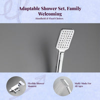 Brass rain shower set, 3 modes
