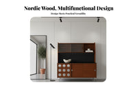 Nordic design Tall Sideboard with Hutch centuryera Modern Storage Furniture Japanese Design Display Cabinet Multi-Functional for Families, Homeowners, Renters, Dining Room, Kitchen
