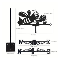 Bee Roof Weather Vane Iron Craft Wind Outdoor