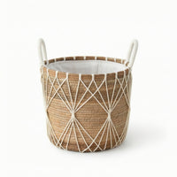 Woven Storage Basket with Lining Rustic for Bedroom, Nursery