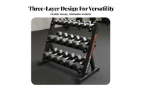 Commercial Grade 3 Tier Dumbbell Rack Space Saving Dumbbell Storage Rack Heavy Duty Tiered Weight Stand Easy Assembly for Home Gym