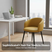 Rounded Back Dining Chair Easy Assembly Upholstered Seat High Weight Capacity