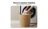 Lidded Woven Basket adaptable Laundry Hamper Breathable Design for Bathroom