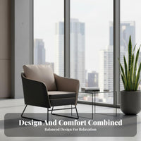 Minimalist Design Curved rear Armchair Modern aesthetic Lounge Chair Sturdy Construction Seating Furniture Soft padding for Business Owners, Interior Designers, Reception Area, Office, Lobby, Study Room