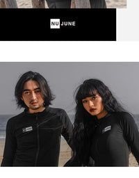 NuJune 泳衣男长袖长裤加大码分体冲浪套装成人拉链防晒潜水服