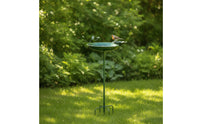 Alloy Feathered Bath Feeder Bronze Bird Bath with Metal Stake Vintage Decorative Garden Stake for Gardeners, Yard, Flower Bed, Patio