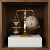 Metal Balance Statue Antique Charm Desktop Sculpture for Office