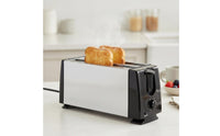 Stainless Steel Long-Slot Toaster 6 Settings 2-Slice Toaster Automatic Lift up Appliance Compact for Students