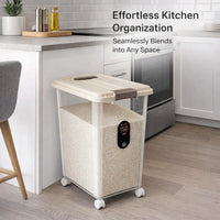15L Rice Organizer Box with Wheels, 15Kg Flour Storage Containers, Airtight Rice Organizer Box, Food - Image 9