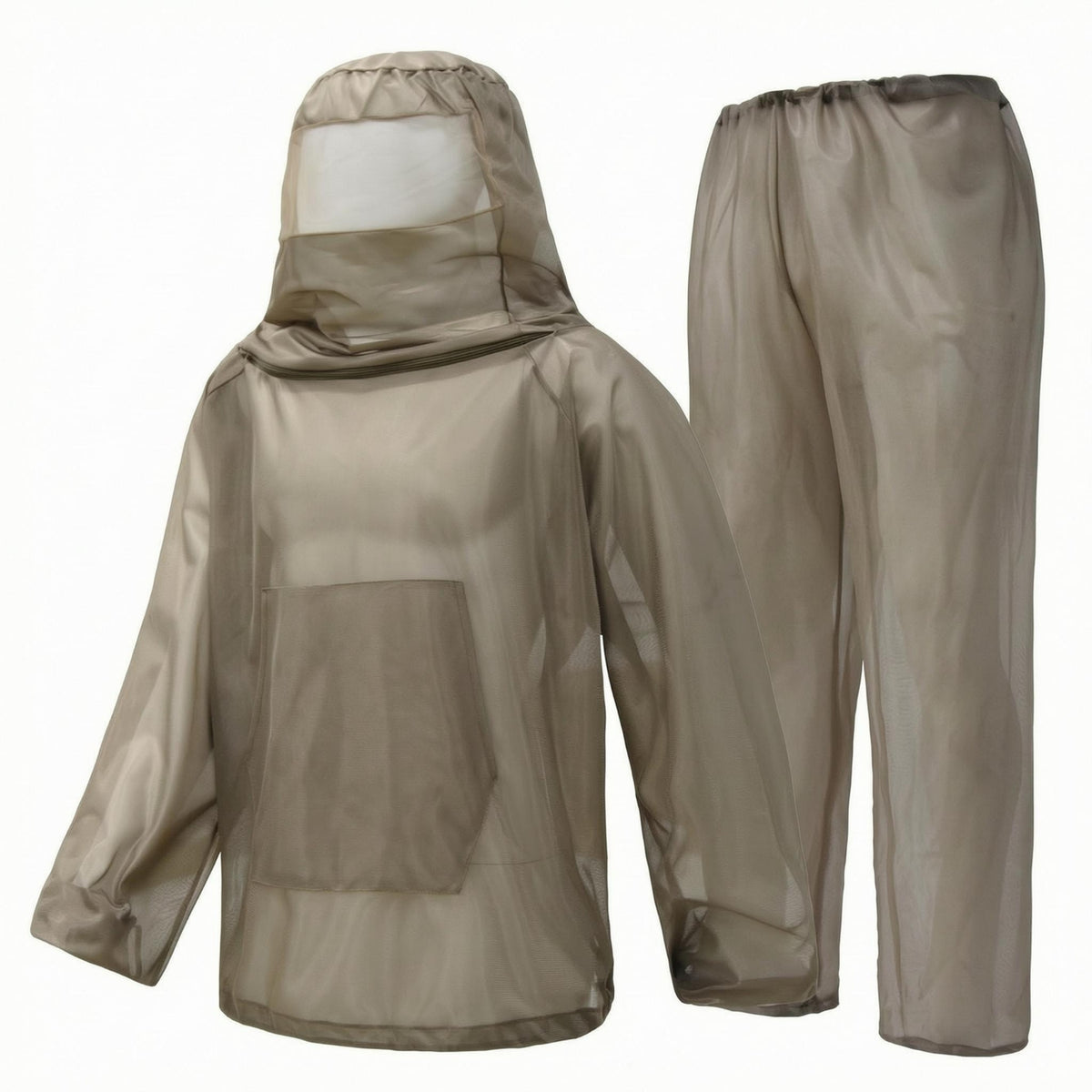 Hooded Mesh Top and Pants Lightweight Protection Suit Breathable Hooded Jacket Set for, Farming, Fishing