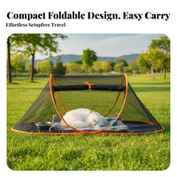 Breathable Foldable Pet Tent with Mat Portable Mesh Pet Tent Lightweight Collapsible Dog Playpen Compact for Dogs, Cats, Young Dogs, Outdoor, Indoor, Travel, Camping