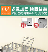 鸡笼子不锈钢家用室外养殖笼小鸡笼兔子笼鸽子笼通用大号特大专用 加密带天窗90*60*60 食槽+脚垫+带轮子+接粪盘