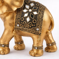 Golden Resin Elephant Statue Feng Shui, Raised Trunk Elephant Statue Home Office Ornament, Sculpture - Image 8