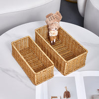 仿藤编收纳篮茶几遥控器收纳盒零食筐日式竹编篮卫生间置物篮笔筒