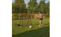 Rectangular Training Net with Target Cylindrical Rebound Goal Angled Pitchback Net Versatile for Backyard