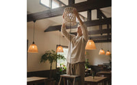 Paper Rope Lampshade Handwoven Woven Lampshade Handmade Lamp Shade with Paper Rope for Guest Rooms, Cafes