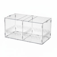 Transparent Box Ventilated Design Transparent Enclosure Secure Latch Acrylic Reptile Enclosure for Desktop