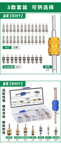 R134a Automotive AC Valve Core for Buick, Audi, Citroen, Peugeot, Sagitar (Assorted)