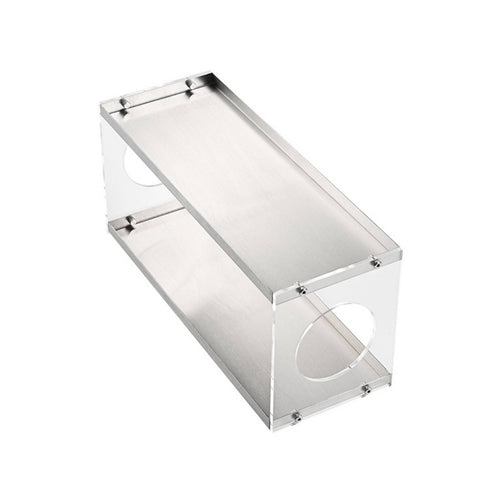 Desktop Storage Rack with Acrylic Panels Compact Countertop Shelf Organizer