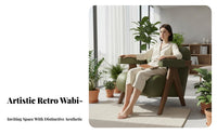 Single pad Armchair Retro Design Lounge Chair Wabi-Sabi Aesthetic Space-Saving for Apartment Dwellers, Homeowners, Bedroom