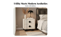 2-Drawer End Table Space-Saving Nightstand Stable Construction for Home, Renters