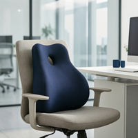 Contoured Memory Foam Back Support Ergonomic Support Pillow Pressure-Relieving Backrest Cushion Breathable for Office Workers, Commuters, Car Seats, Desk Work