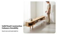 Narrow TV Cabinet Space Saving Minimalist TV Console Sturdy Build Wooden Media Stand with Legs for Small Apartment, Homestay, Bedroom