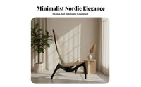 Harp spine Armchair Nordic Design Lounge Chair Designer Inspired Minimalist Aesthetic for Interior Decorators, Book Lovers