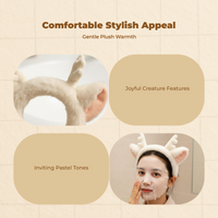 Plush Deer Antler Headband, Non-Slip, Women, Everyday Use
