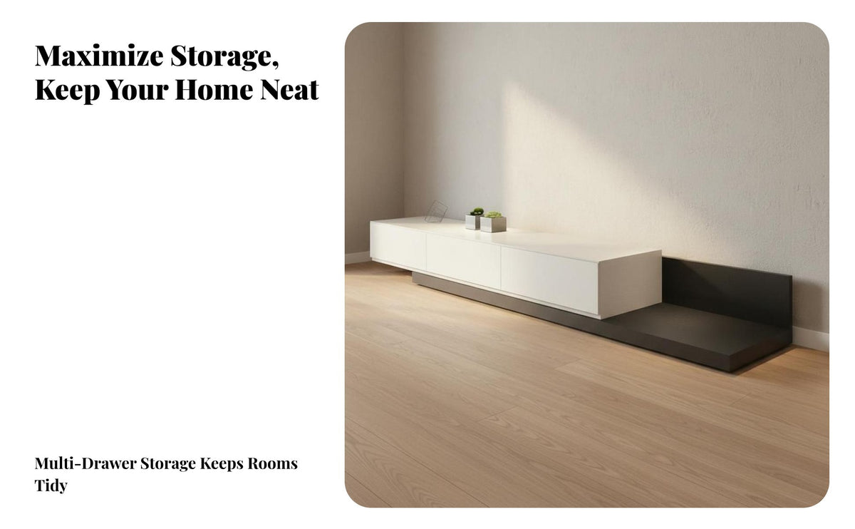 Large Storage Capacity Extendable TV Stand and Coffee Table Set Easy to Clean Modern Minimalist Entertainment Center Wear-Resistant Extendable TV Stand Long-Lasting Construction for Families, Homeowners, Interior Design Enthusiasts, Spacious Plan Areas