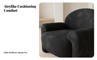 Upholstered Club Chair Modern Minimalist Design Rounded Accent Chair Soft Upholstery Luxurious Padding Ing for Reception Area