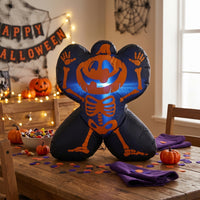 Outdoor Inflatable Skeleton with Light Glowing Halloween Inflatable with LEDs Quickly Inflates Inflate Decoration Large for Lawn