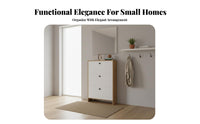Space-Saving Slim Shoe Cabinet Large Capacity Entryway Shoe Storage Sturdy Construction Household Furniture Easy to Clean for People with Small Areas, Apartment Dwellers, Homeowners, Hallway, Closet, Bedroom, Living Room