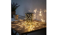 Hanging Solar Chime Lamp Wrought Iron Metal Pattern Projection Light for Patio