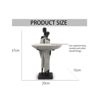 African Woman Tray Statue Light Luxury Resin Lady Figurine Multifunctional