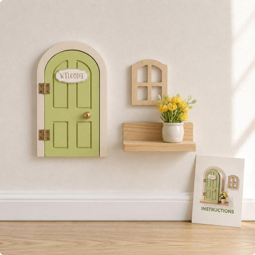 Fairy Door Set Rounded Arch Home Decor Hand Painted