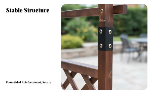 Anti Climbing Plant Trellis Arch Weather-Resistant Climbing Plant Arch Long-Lasting Wooden Arbor with Planters Sturdy Construction for Gardeners, Homeowners, Event Planners, Courtyard, Backyard, Yard