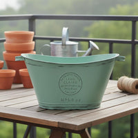 Decorative Metal Flower Tub Handles Rustic Metal Container Weather-Resistant