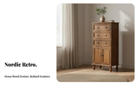 Fully Assembled Combination Chest and Cupboard Vintage Design Tall Dresser Sturdy Construction Storage Furniture Versatile Use for Apartment Dwellers, Homeowners, Parents, Bedroom, Living Room, Hallway, Closet
