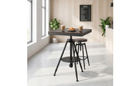 Sturdy Height Adjustable Table Stable Tripod Table with Shelf Long-Lasting Furniture Versatile for Bar